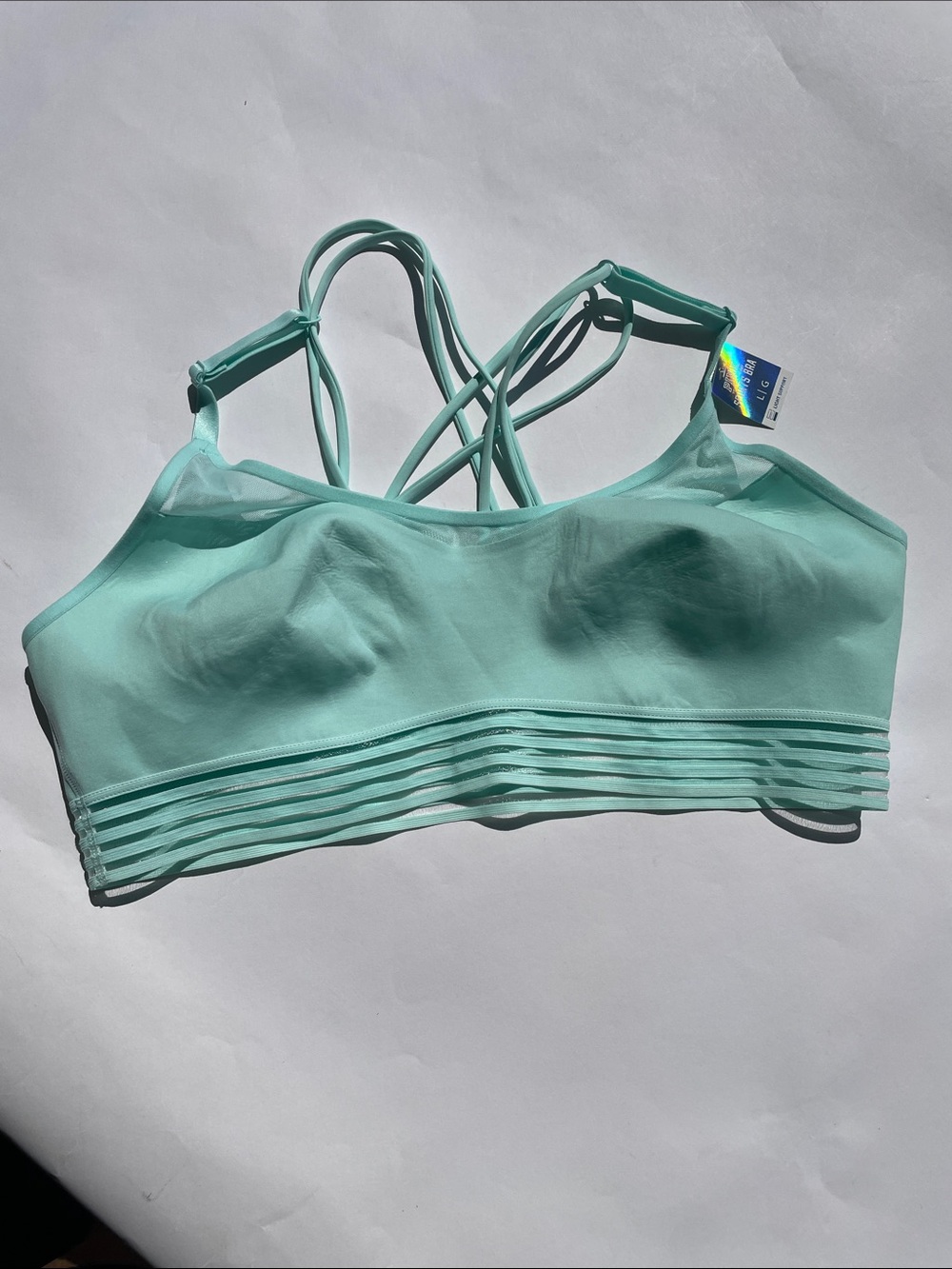 PINK Victoria's Secret Mint Green Strappy Sports Bra
